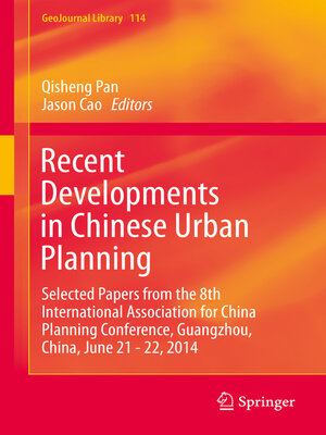 cover image of Recent Developments in Chinese Urban Planning